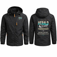 Thumbnail for Handley Page HPR.7 Dart Herald Stylish Jackets - Hooded Windbreaker - Original - Black