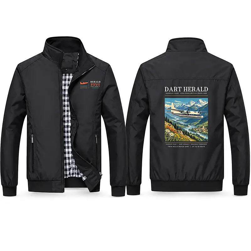 Handley Page HPR.7 Dart Herald Stylish Jackets - Stand Collar - Poster - Black