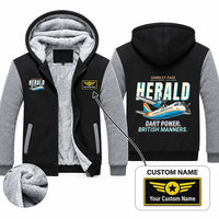 Thumbnail for Handley Page HPR.7 Dart Herald Zipped Sweatshirts - Cartoon + Name - Black & Gray