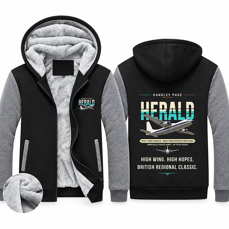 Handley Page HPR.7 Dart Herald Zipped Sweatshirts - Original - Black & Gray