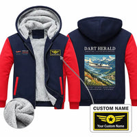 Thumbnail for Handley Page HPR.7 Dart Herald Zipped Sweatshirts - Poster + Name - Navy & Red