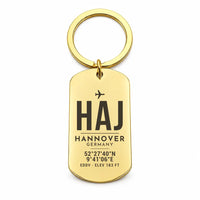Thumbnail for Hannover Airport HAJ - Key Chain - Original Design - Gold