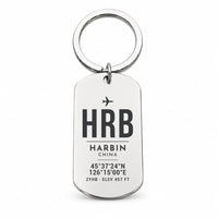Thumbnail for Harbin Taiping International Airport HRB - Key Chain - Original Design - Silver