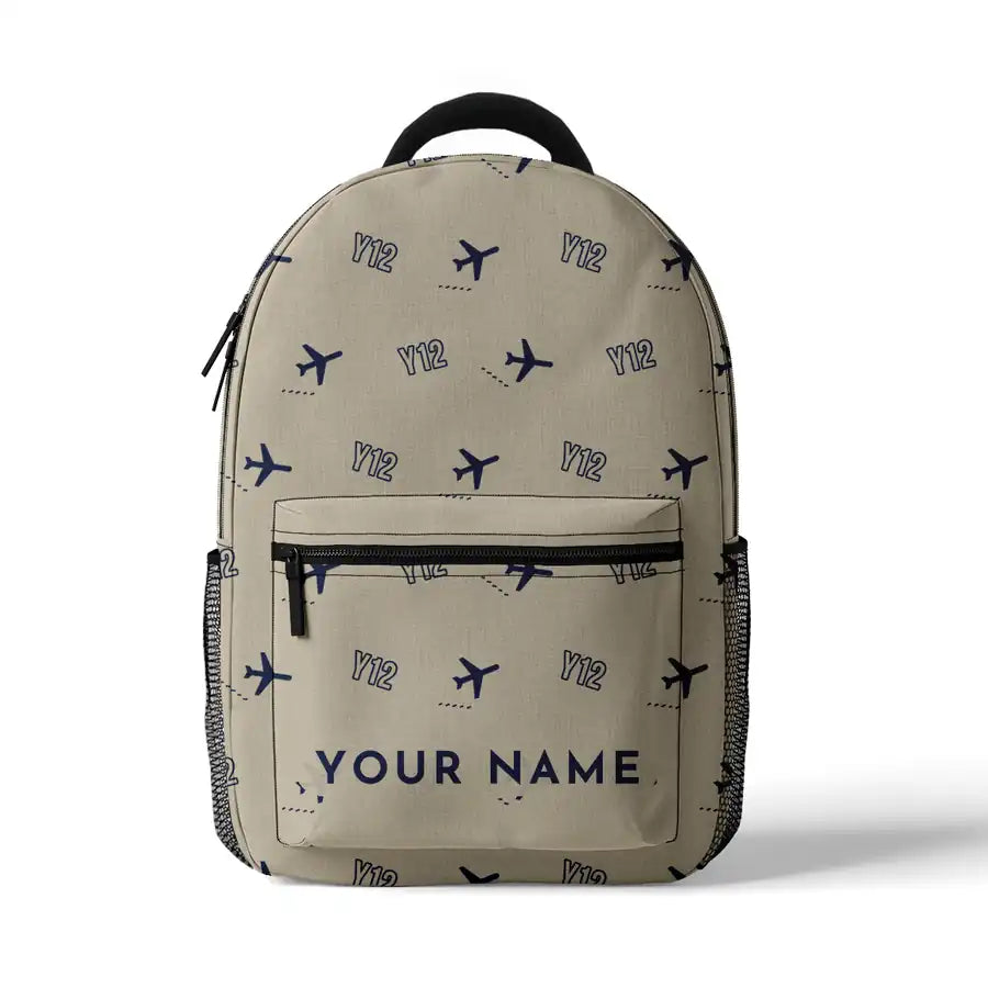 Harbin Y-12E - 3D Backpack - 3D Pattern + Name - Beige