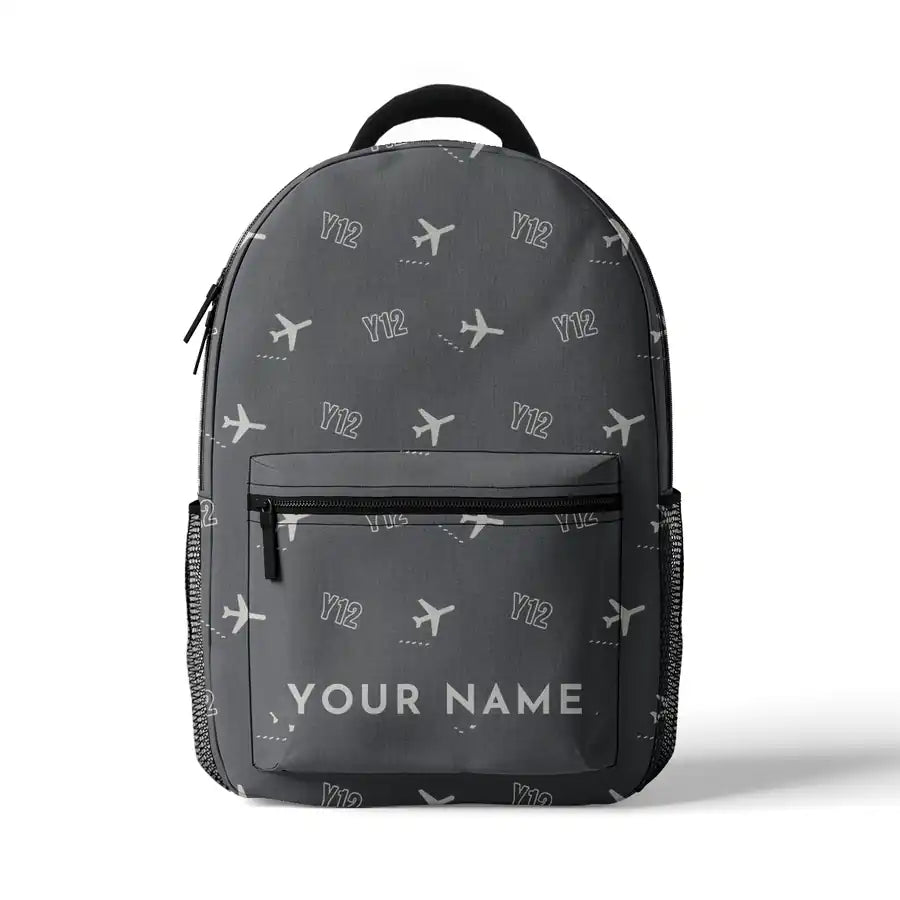 Harbin Y-12E - 3D Backpack - 3D Pattern + Name - Gray