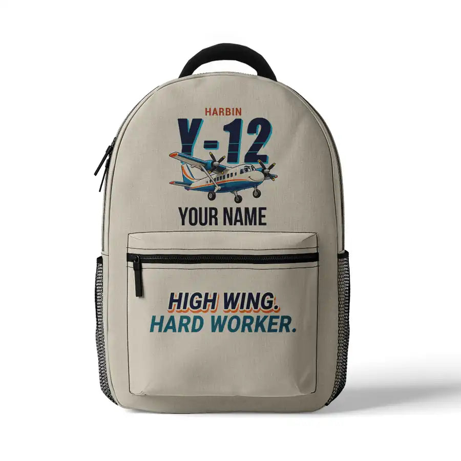Harbin Y-12E - 3D Backpack - Cartoon + Name - Beige