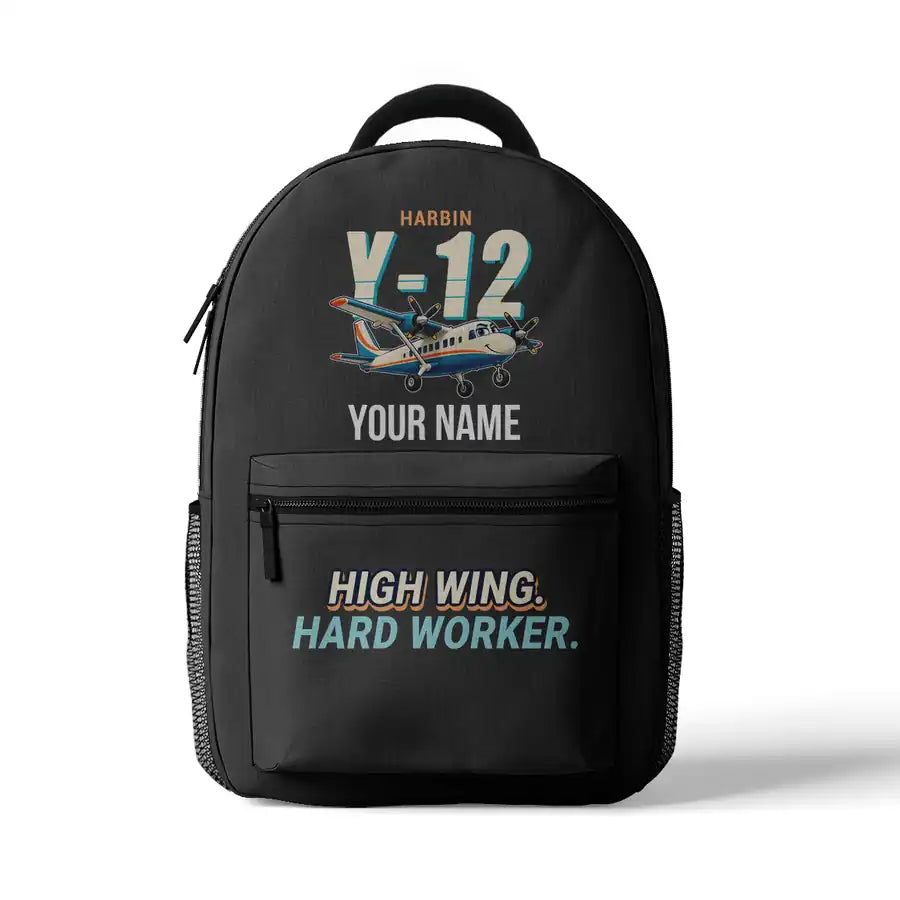 Harbin Y-12E - 3D Backpack - Cartoon + Name - Gray