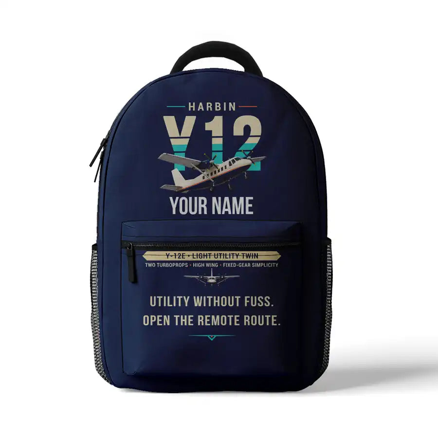 Harbin Y-12E - 3D Backpack - Original + Name - Dark Blue