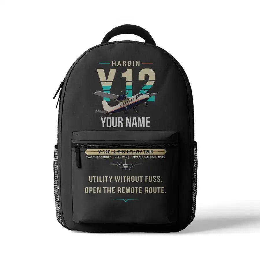 Harbin Y-12E - 3D Backpack - Original + Name - Gray