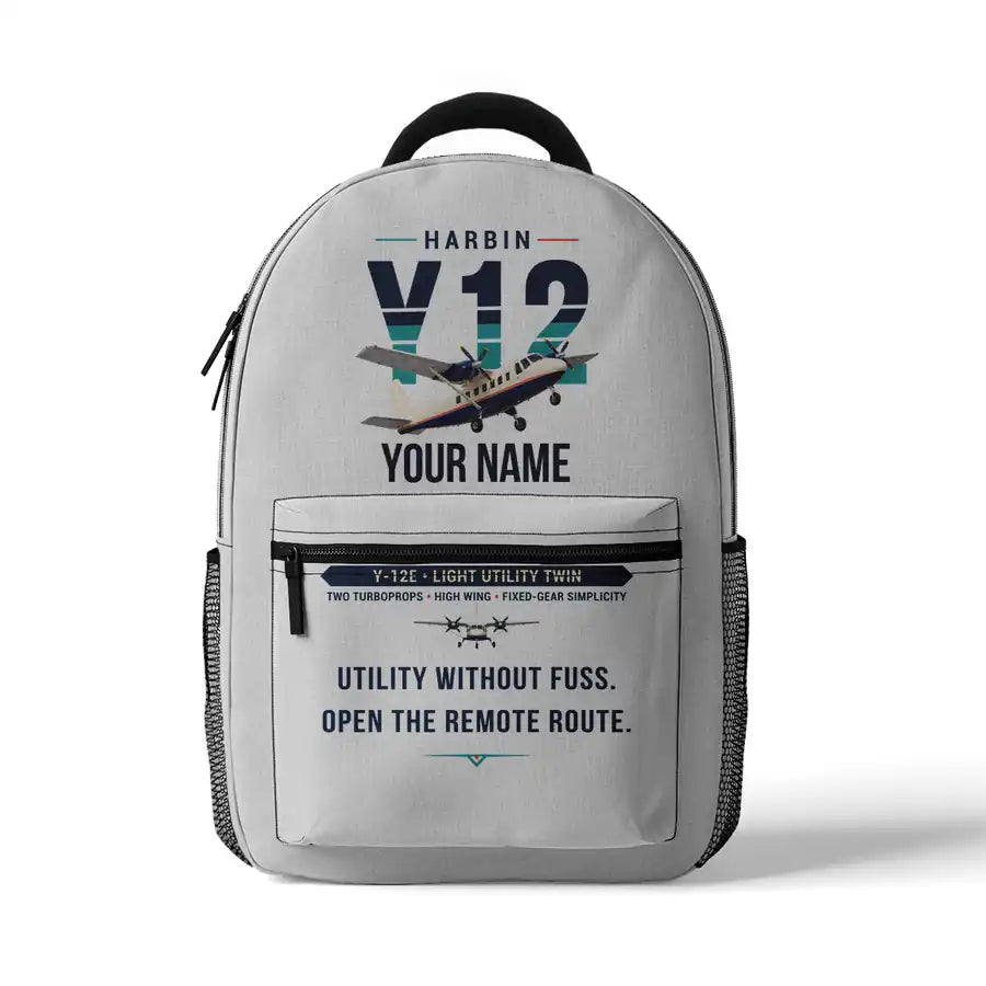 Harbin Y-12E - 3D Backpack - Original + Name - White