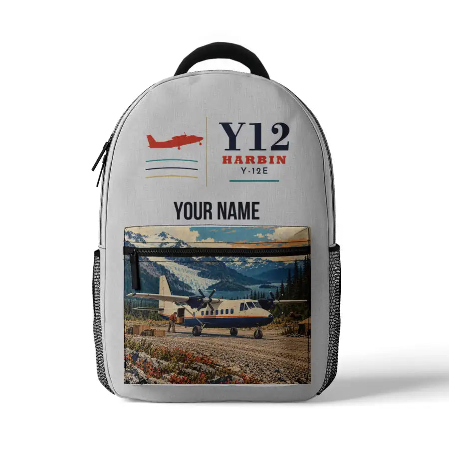 Harbin Y-12E - 3D Backpack - White + Name