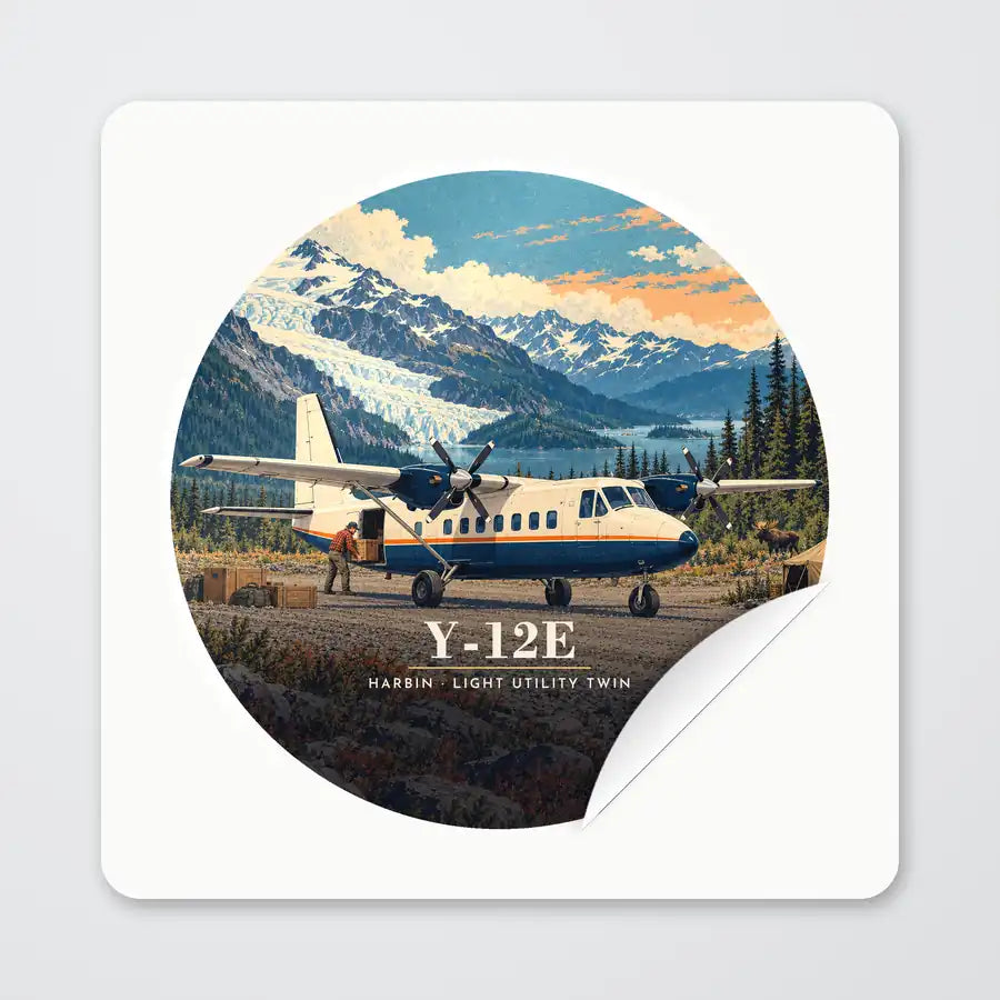 Harbin Y-12E - 3D - Circle Sticker - Peel