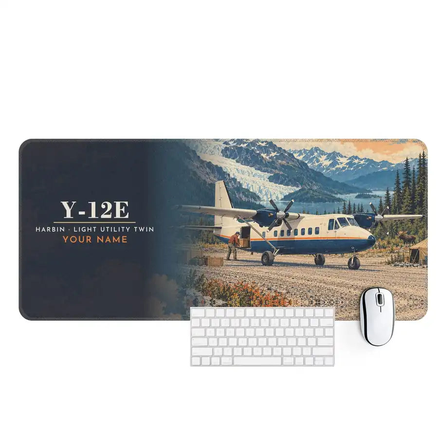 Harbin Y-12E - 3D + Name - Desk Mat - Full Print
