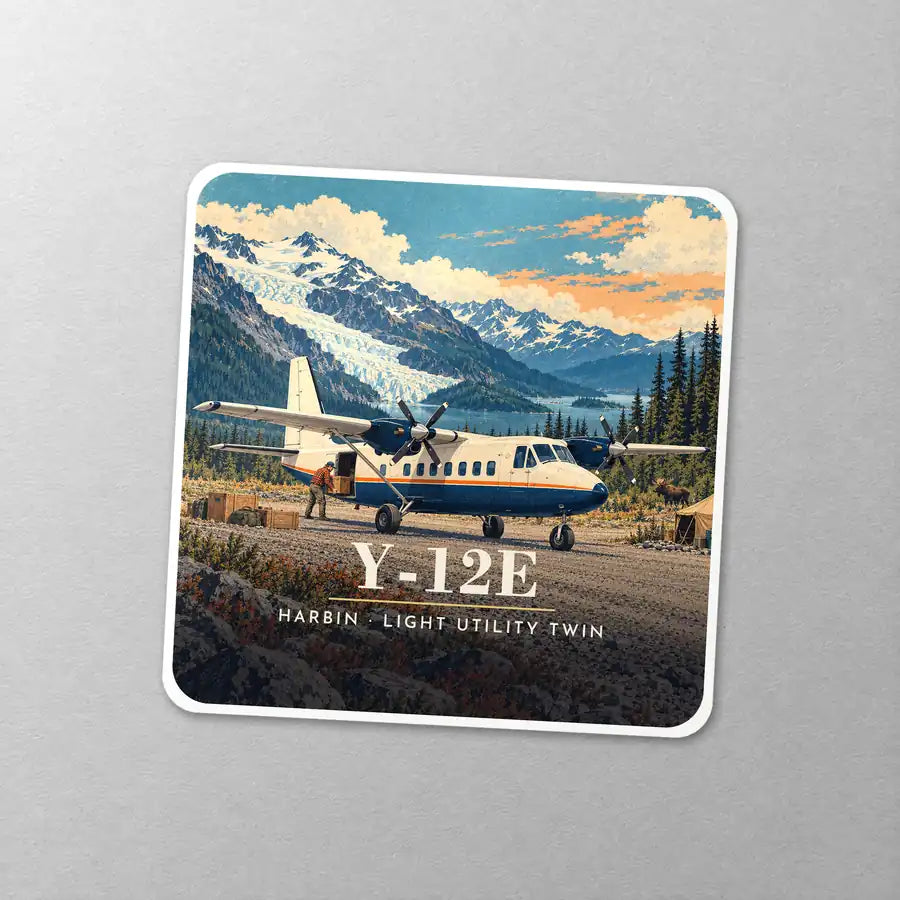 Harbin Y-12E - 3D - Square Sticker - Close-up