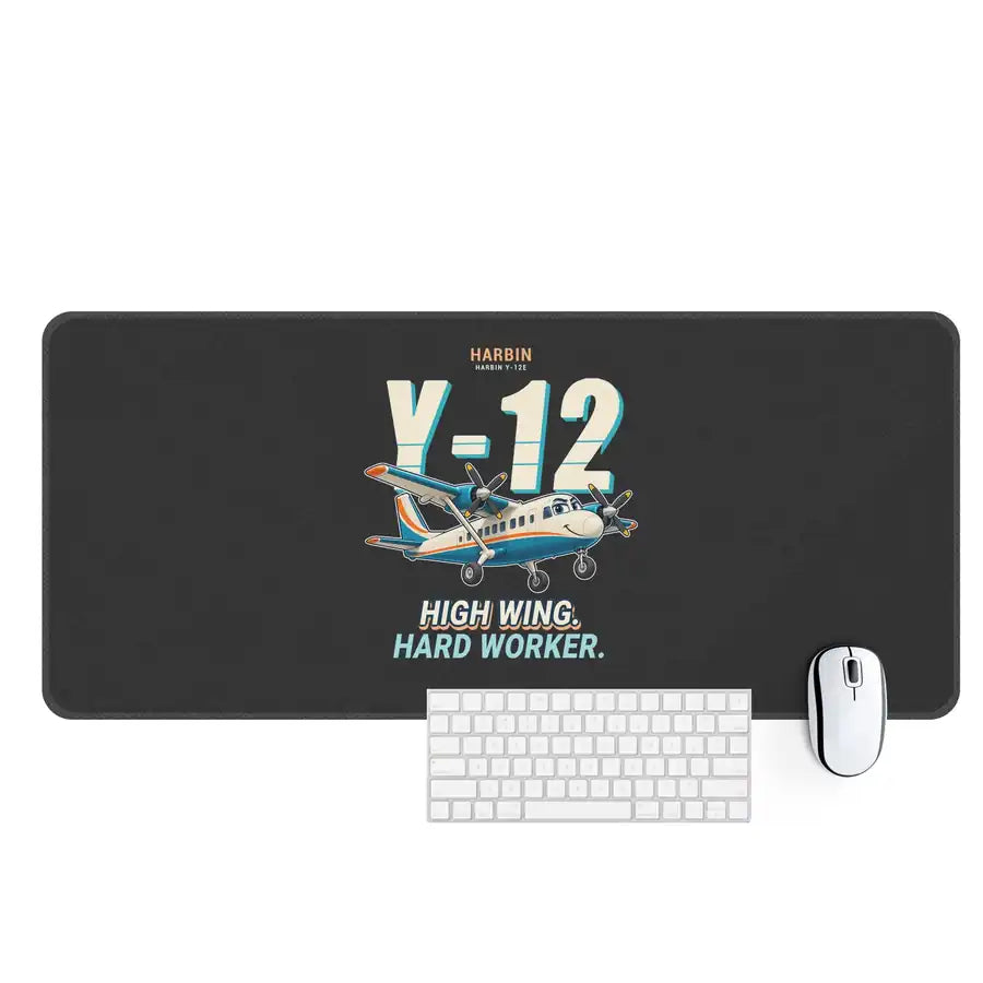 Harbin Y-12E - Cartoon - Desk Mat - Black