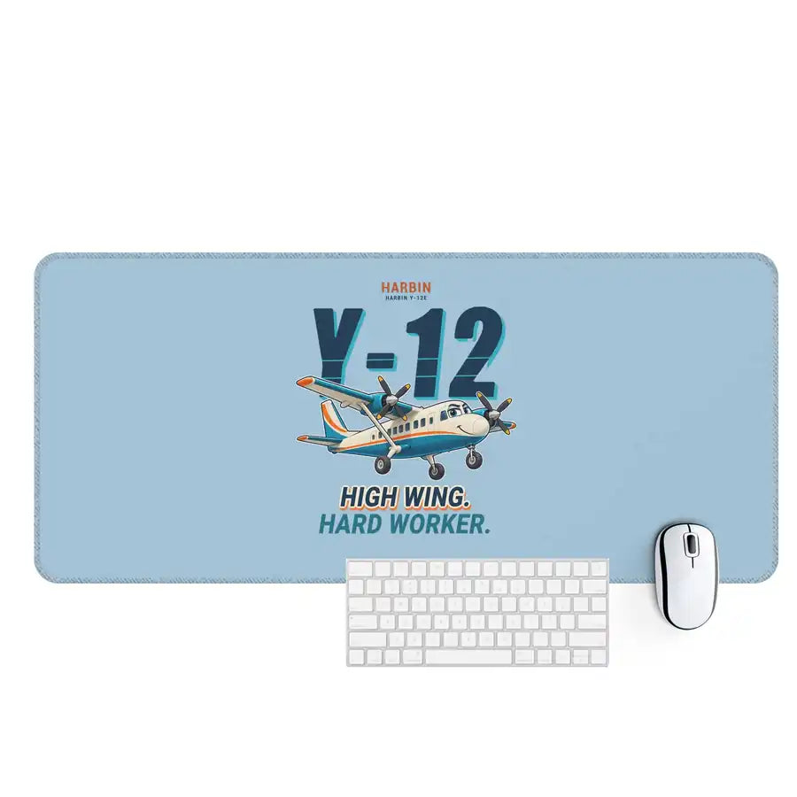 Harbin Y-12E - Cartoon - Desk Mat - Light Blue