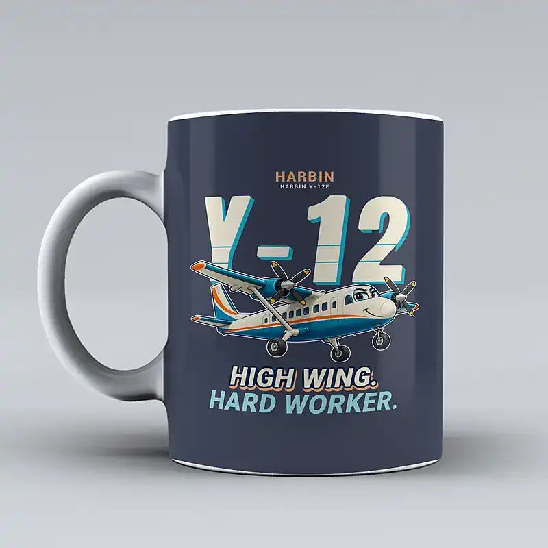 Harbin Y-12E - Cartoon - Mug - Dark Blue