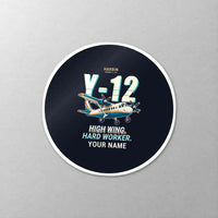 Thumbnail for Harbin Y-12E - Cartoon + Name - Circle Sticker - Close-up