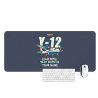 Thumbnail for Harbin Y-12E - Cartoon + Name - Desk Mat - Navy Blue