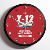 Thumbnail for Harbin Y-12E - Cartoon + Name - Framed - Red