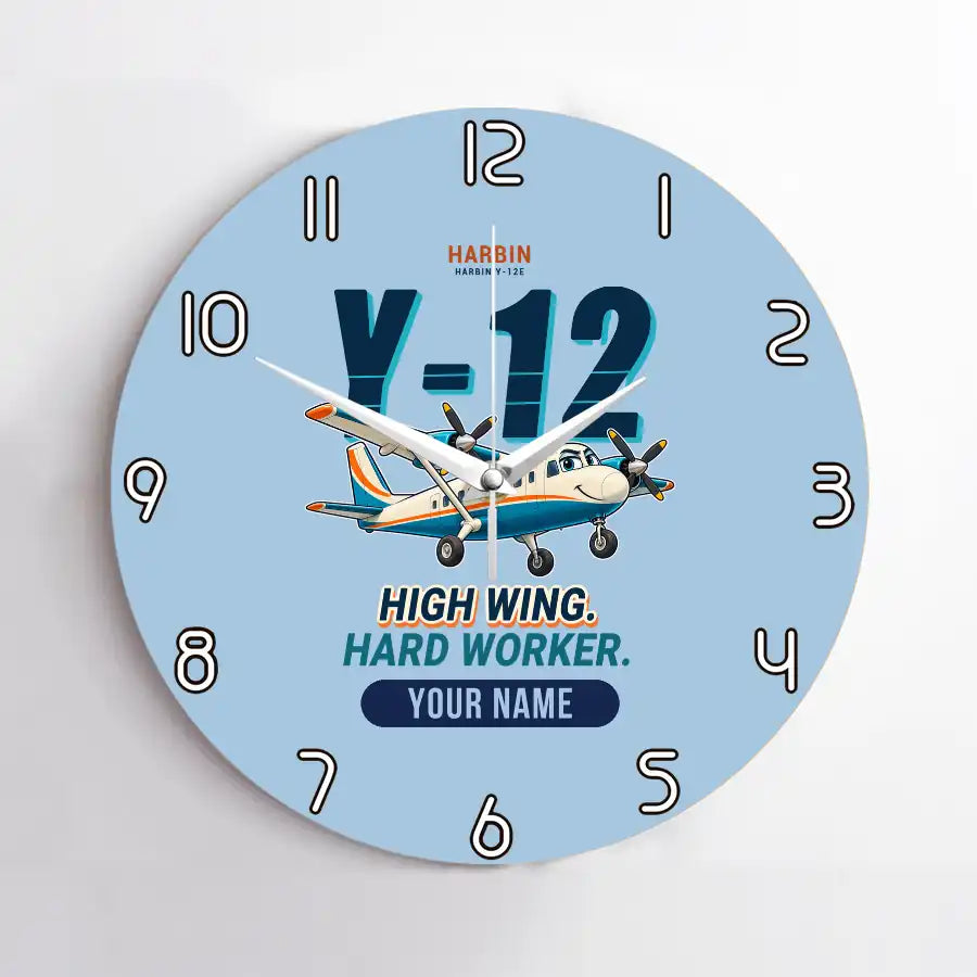 Harbin Y-12E - Cartoon + Name - No Frame - Light Blue