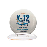 Thumbnail for Harbin Y-12E - Cartoon + Name - Pin - Beige