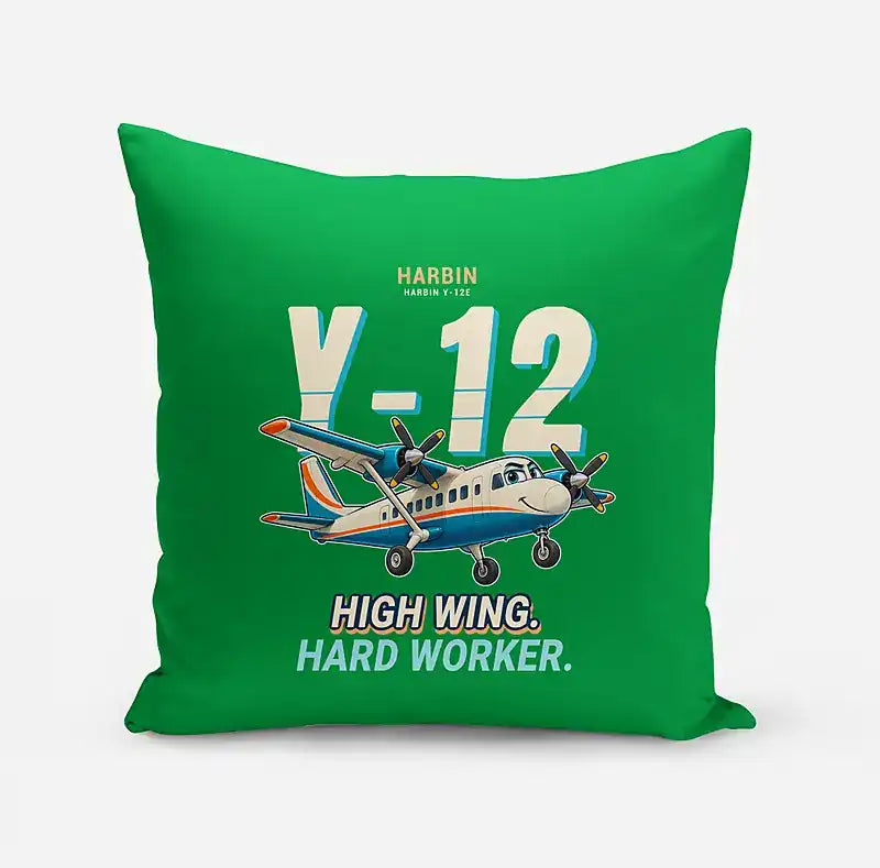 Harbin Y-12E - Cartoon - Pillow - Green