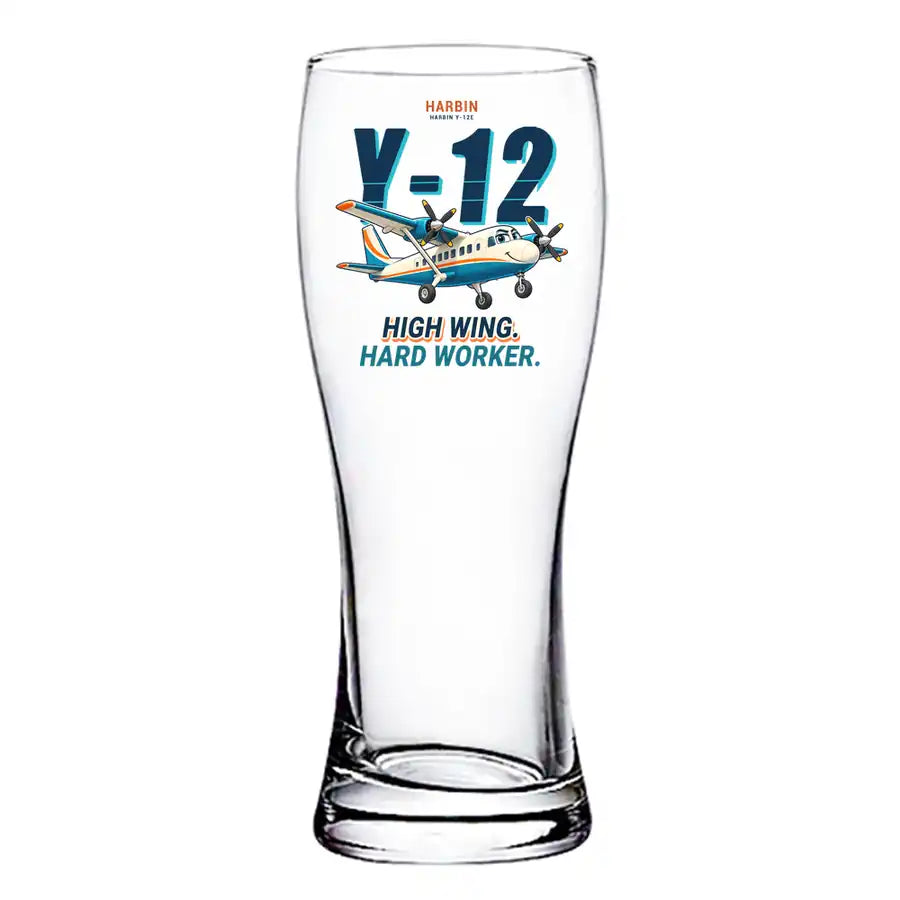 Harbin Y-12E - Cartoon - Pilsner Beer Glass