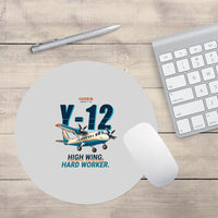 Thumbnail for Harbin Y-12E - Cartoon - Round Mouse Pad - Light Gray