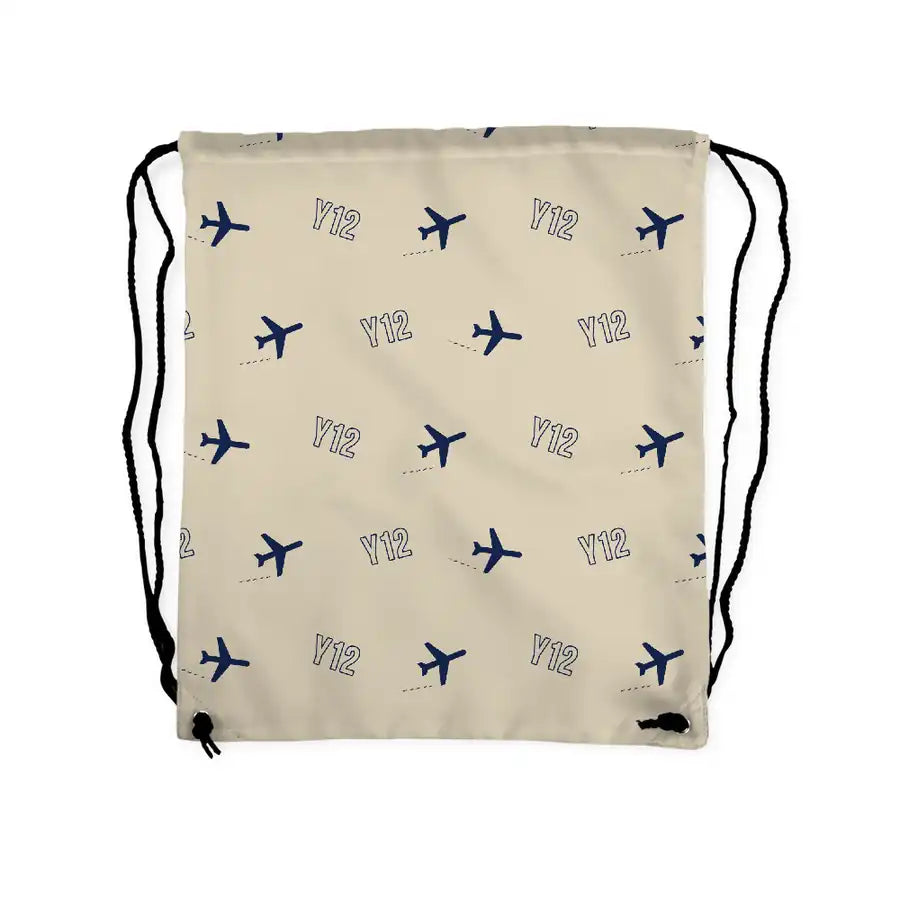 Harbin Y-12E - Drawstring Bag - 3D Pattern - Beige