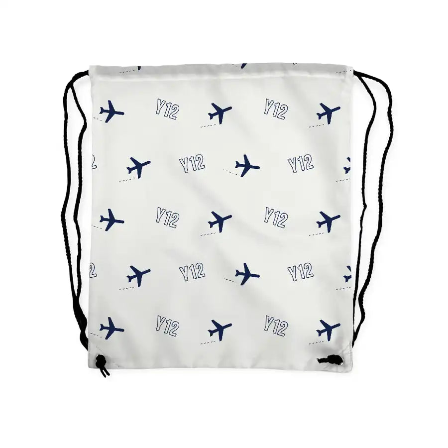 Harbin Y-12E - Drawstring Bag - 3D Pattern - White