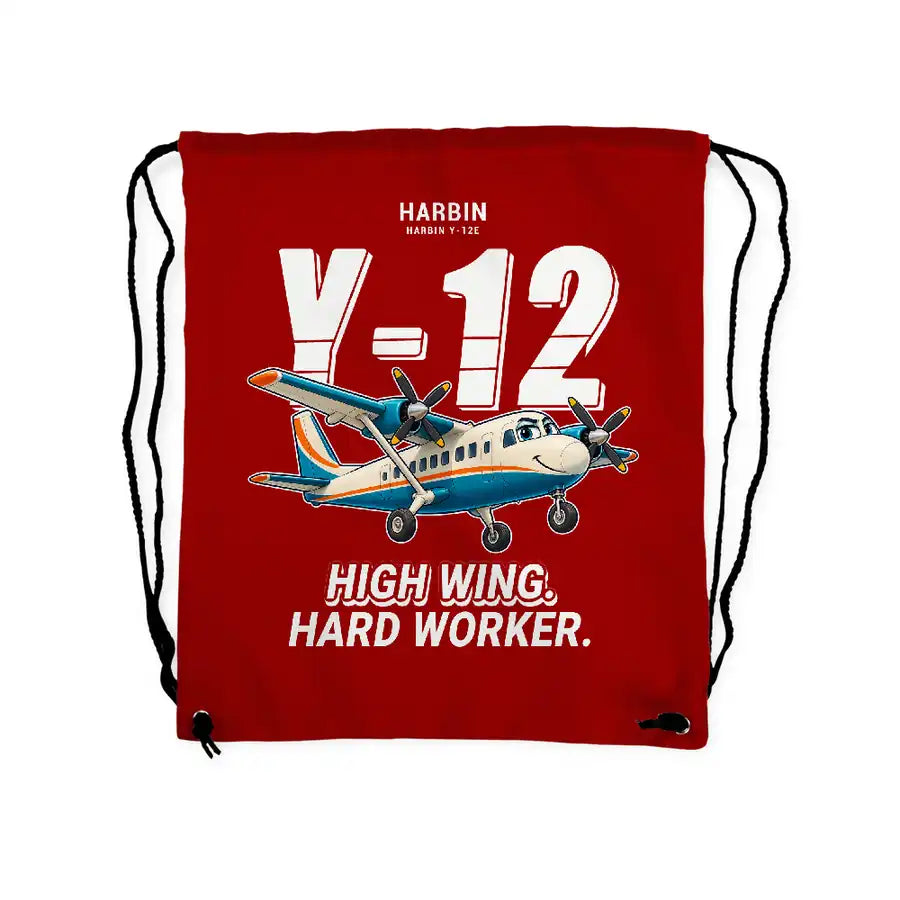 Harbin Y-12E - Drawstring Bag - Cartoon - Red