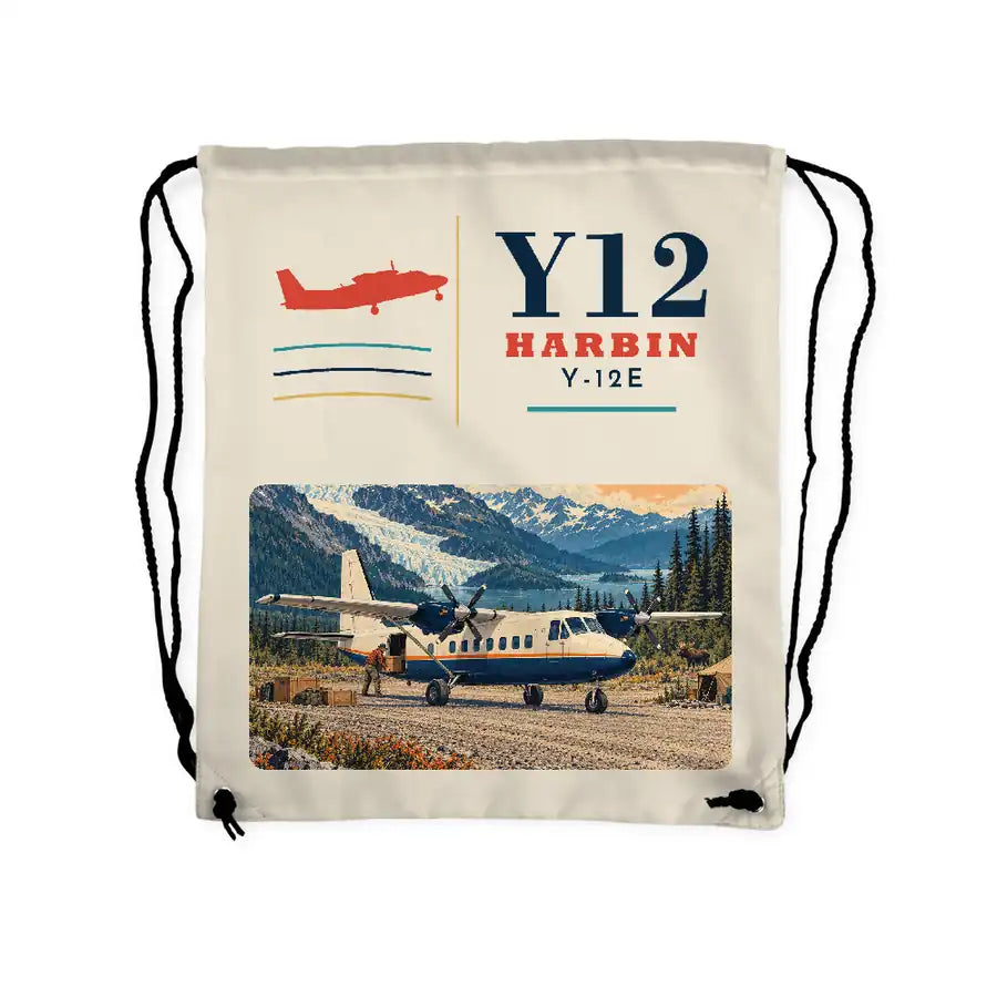 Harbin Y-12E - Drawstring Bag - Classic - Beige