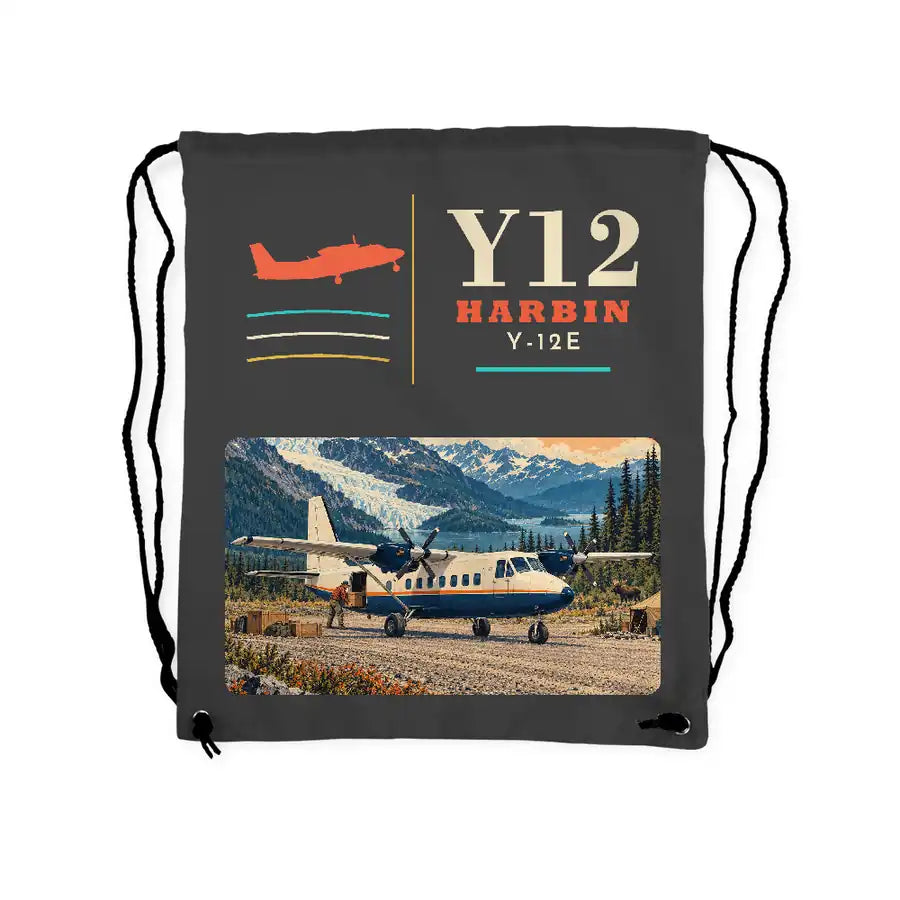 Harbin Y-12E - Drawstring Bag - Classic - Gray