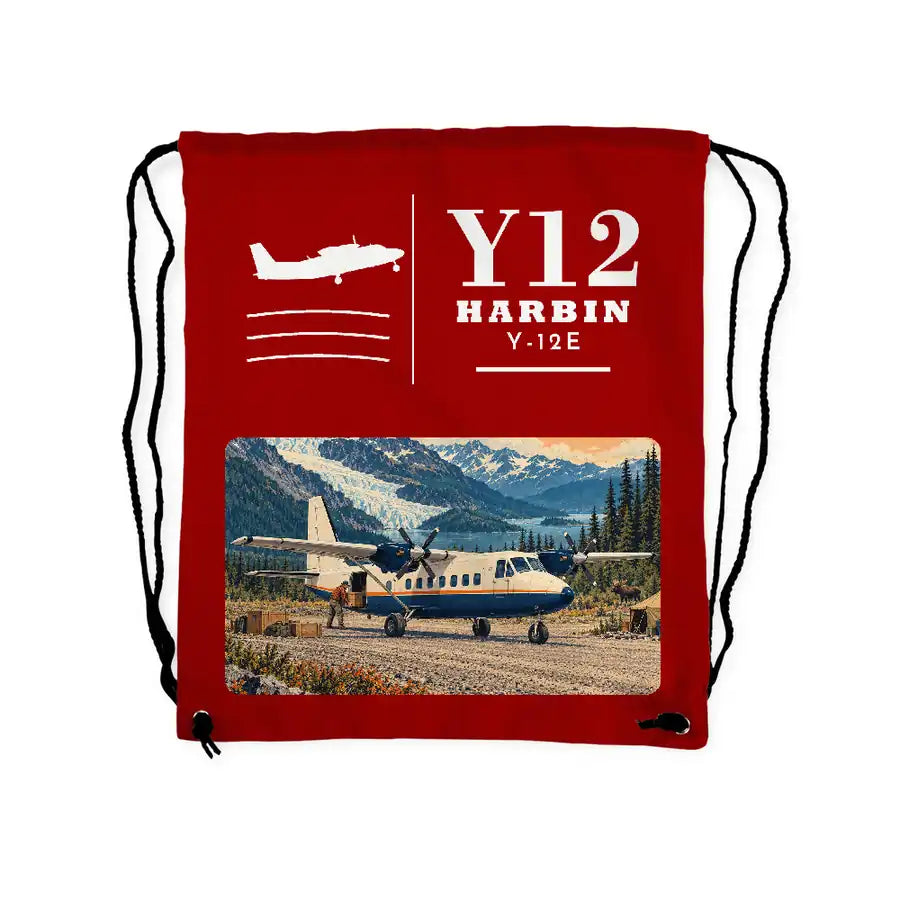Harbin Y-12E - Drawstring Bag - Classic - Red