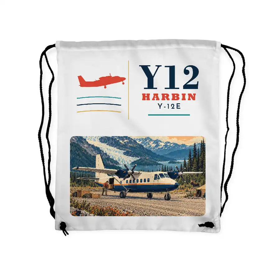 Harbin Y-12E - Drawstring Bag - Classic - White
