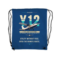 Thumbnail for Harbin Y-12E - Drawstring Bag - Original - Blue