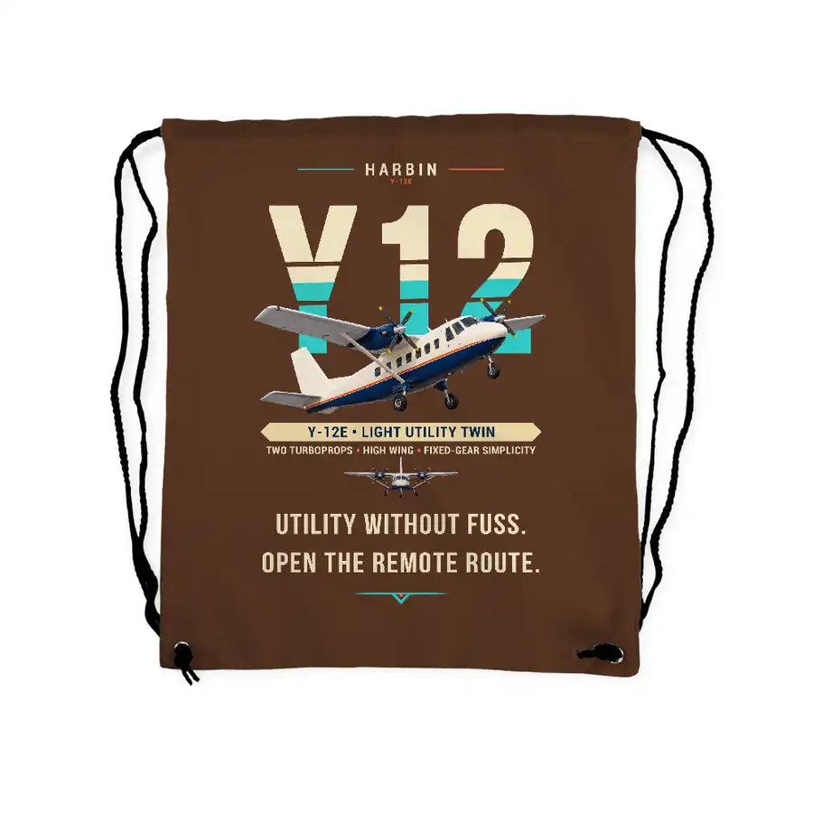 Harbin Y-12E - Drawstring Bag - Original - Brown