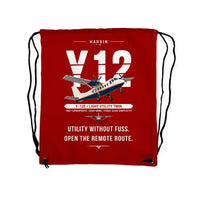 Thumbnail for Harbin Y-12E - Drawstring Bag - Original - Red
