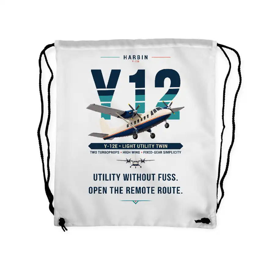 Harbin Y-12E - Drawstring Bag - Original - White
