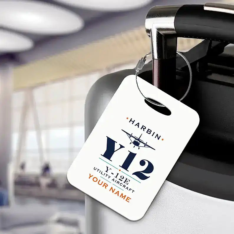 Harbin Y-12E - Heritage + Name - Luggage Tag - White