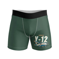 Thumbnail for Harbin Y-12E - Men Boxers - Cartoon - Dark Green