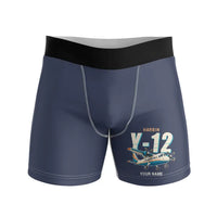 Thumbnail for Harbin Y-12E - Men Boxers - Cartoon + Name - Navy Blue