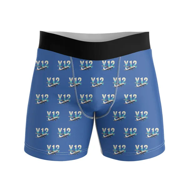 Harbin Y-12E - Men Boxers - Original Pattern - Blue