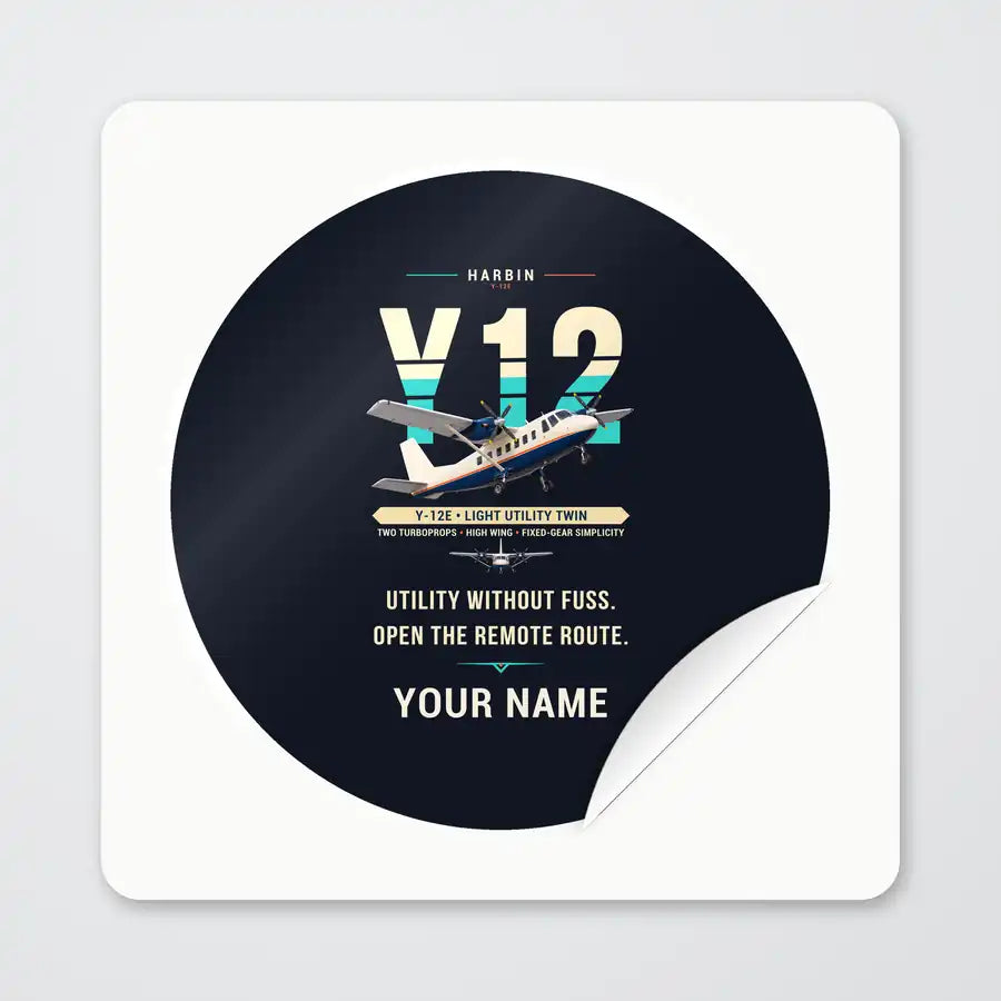 Harbin Y-12E - Original + Name - Circle Sticker - Peel