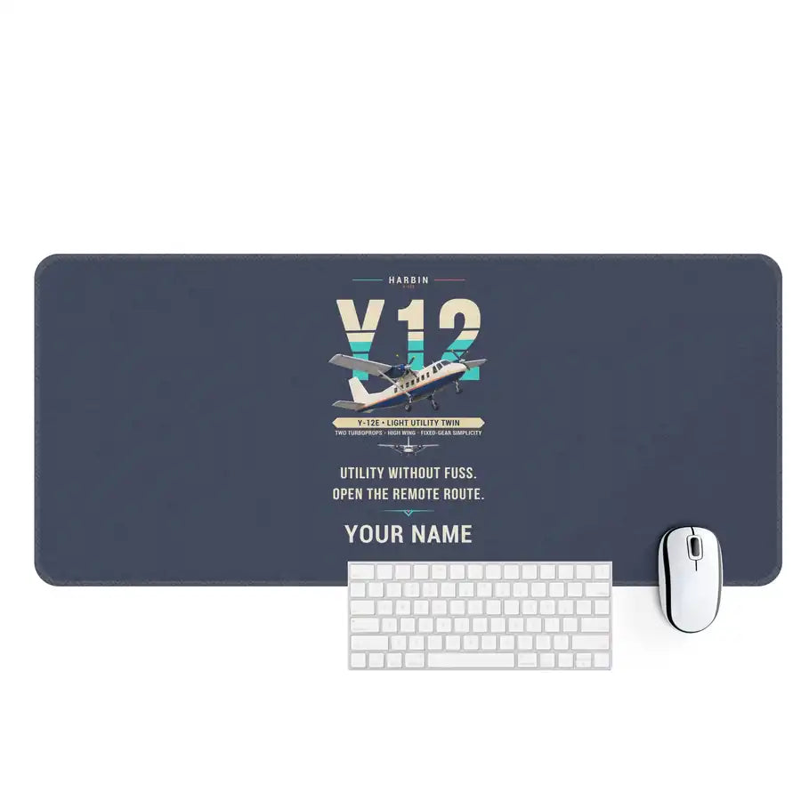 Harbin Y-12E - Original + Name - Desk Mat - Navy Blue