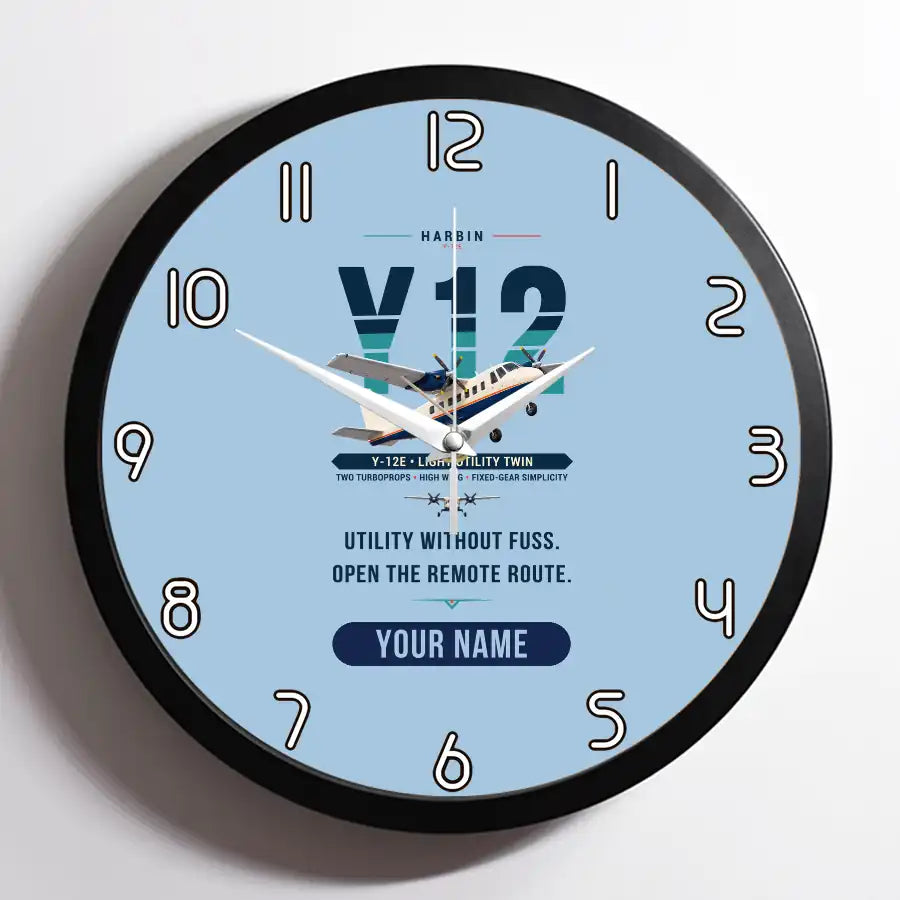 Harbin Y-12E - Original + Name - Framed - Light Blue