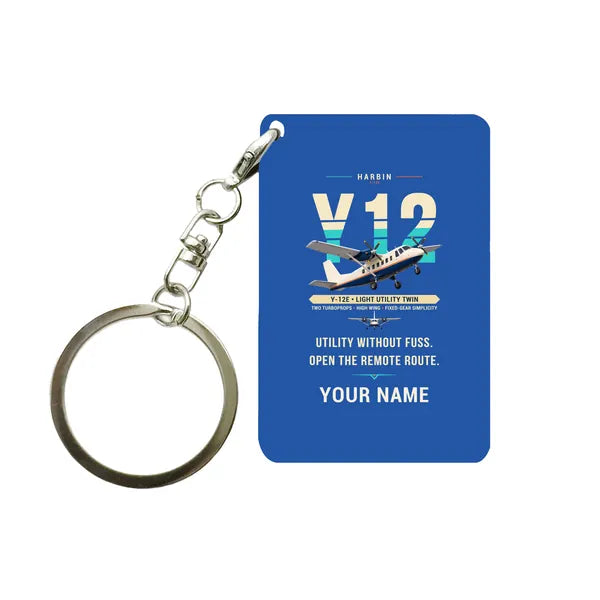 Harbin Y-12E - Original + Name - Key Chain - Blue
