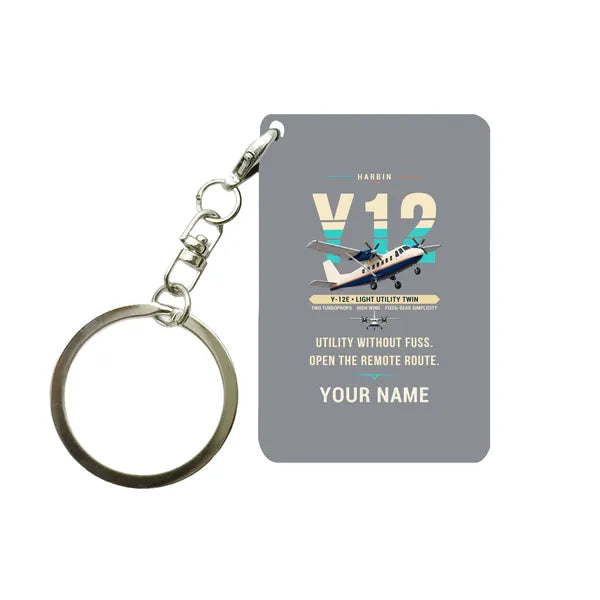 Harbin Y-12E - Original + Name - Key Chain - Gray