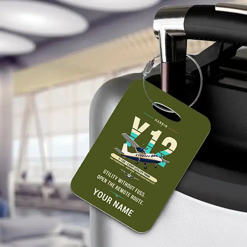 Harbin Y-12E - Original + Name - Luggage Tag - Green Army